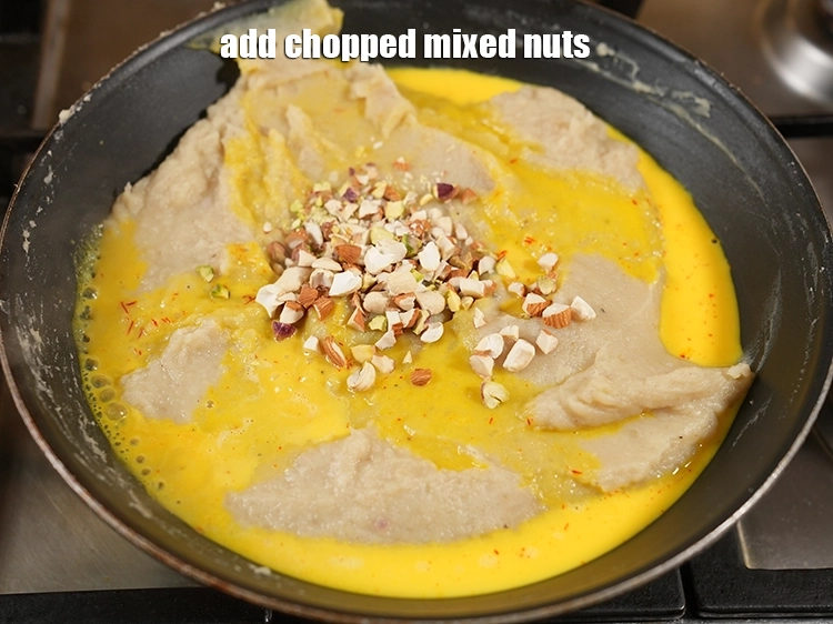 Step 27 – <html><head></head><body><p>Add&nbsp;2 tbsp&nbsp;<a href="glossary-chopped-mixed-nuts-928i">chopped mixed nuts</a>.</p></body></html>