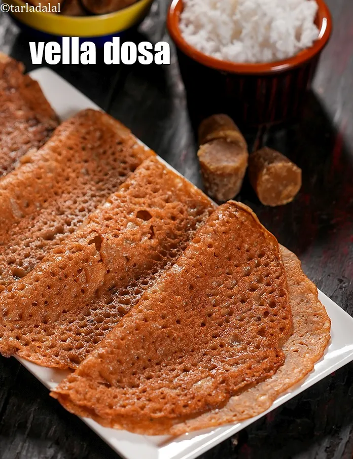 Step 18 – <p>Serve<strong> jaggery dosa recipe | vella dosa | instant wheat flour jaggery dosa | Indian …