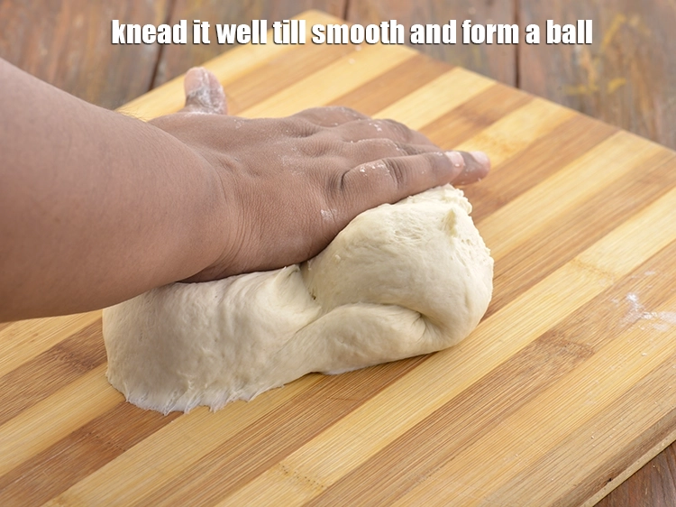 Step 3 – <p><span style="background-color:rgb(255,255,255);color:rgb(0,0,0);">Transfer the dough on a clean dry surface, and knead it well till smooth …