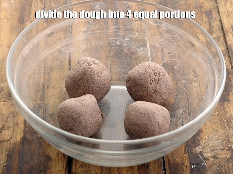 Step 9 – <p>Divide the dough into 4 equal portions.</p>