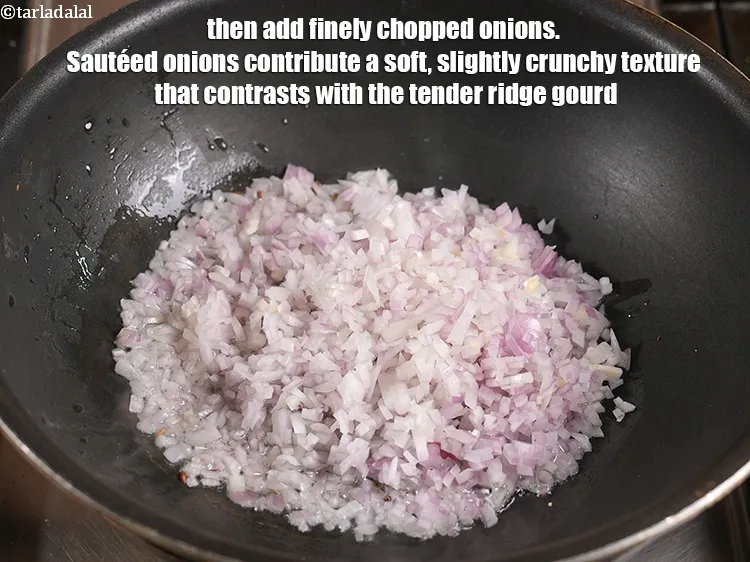 Step 6 – <p>Once the seeds crackle, then add 1 cup finely&nbsp;<a href="https://www.tarladalal.com/glossary-chopped-onions-722i">chopped onions</a>. Sautéed onions contribute a …