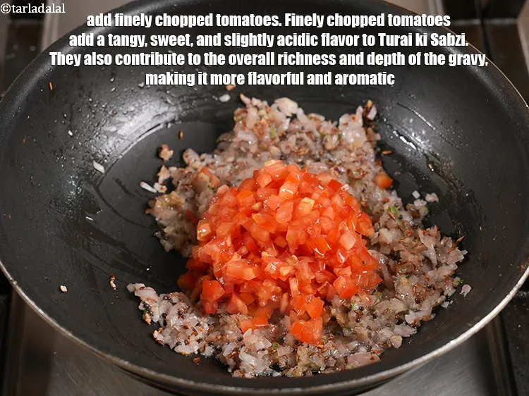 Step 11 – <p>Add ½ cup finely <a href="https://www.tarladalal.com/glossary-chopped-tomatoes-779i">chopped tomatoes</a>. Finely chopped tomatoes add a tangy, sweet, and …
