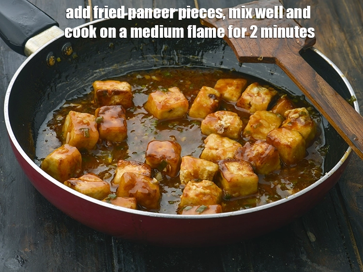 Step 11 – <p><span style="background-color:rgb(255,255,255);color:rgb(0,0,0);">Add the <strong>fried paneer pieces</strong>, mix well and cook on a medium flame for …