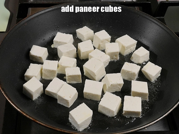 Step 6 – <p><span style="background-color:rgb(255,255,255);color:rgb(0,0,0);">Add the </span><a href="https://www.tarladalal.com/glossary-paneer-cottage-cheese-chenna-985i#ing_3095"><u>paneer (cottage cheese) cubes</u></a><span style="background-color:rgb(255,255,255);color:rgb(0,0,0);">.</span></p>