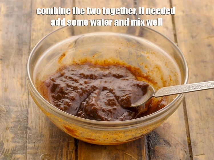 Step 7 – <p>Combine the two together, if needed add some <strong>water</strong> and mix well. <strong>Dabeli masala and …