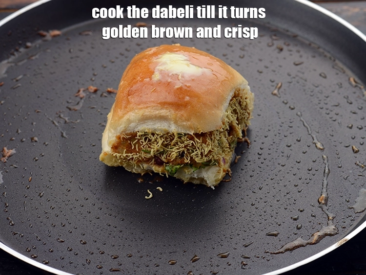 Step 41 – <p>Cook the dabeli till it turns golden brown and crisp.</p>
