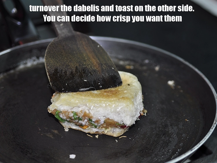 Step 42 – <p>Turnover the <strong>dabelis</strong> and toast on the other side. You can decide how crisp you …