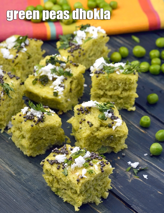 Step 10 – <p><span style="background-color:rgb(255,255,255);color:rgb(0,0,0);">Serve <strong>Green Peas Dhokla</strong> immediately with green chutney.</span></p>