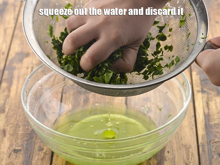 Step 13 – <p><span style="background-color:rgb(255,255,255);color:rgb(0,0,0);">Keep aside for 15 minutes. Squeeze out the water and discard it. This is …