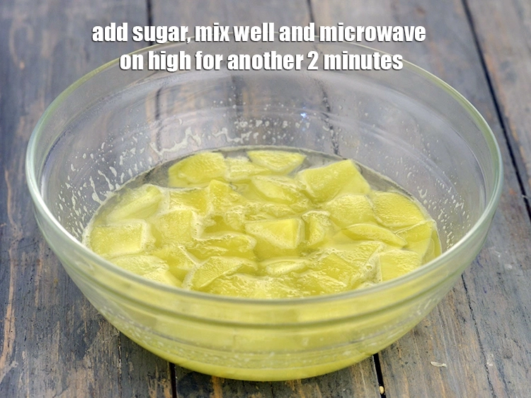Step 4 – <p><span style="background-color:rgb(255,255,255);color:rgb(0,0,0);">Add the 1/2 cup </span><a href="https://www.tarladalal.com/glossary-sugar-chini-shakkar-278i"><u>sugar</u></a><span style="background-color:rgb(255,255,255);color:rgb(0,0,0);">, mix well and microwave on high for …