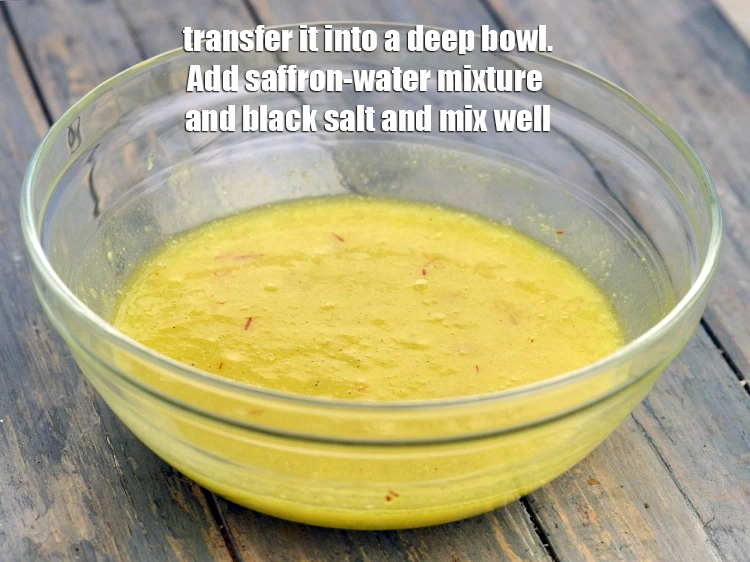 Step 7 – <p><span style="background-color:rgb(255,255,255);color:rgb(0,0,0);">Transfer it into a deep bowl. Add the <strong>saffron-water mixture</strong> and 1/2 tsp </span><a …
