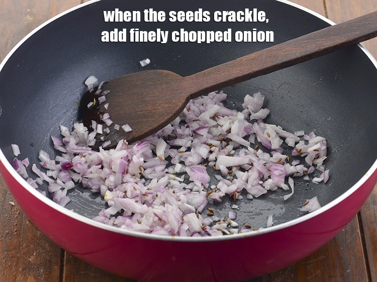 Step 13 – <p>When the seeds crackle, add the <span style="background-color:rgb(255,255,255);color:rgb(0,0,0);">1/2 cup finely </span><a href="https://www.tarladalal.com/glossary-onions-pyaz-pyaaz-kanda-548i#ing_2327"><u>chopped onion</u></a>. If you …