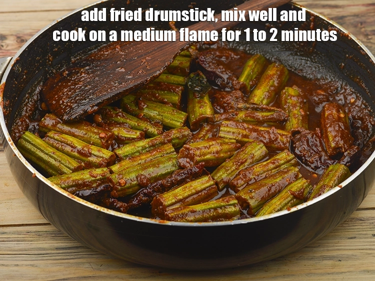 Step 5 – <p><span style="background-color:rgb(255,255,255);color:rgb(0,0,0);">Add the <strong>fried drumstick</strong>, mix well and cook on a medium flame for 1 …