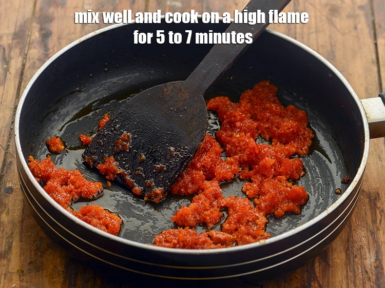 Step 13 – <p>Mix well and cook on a high flame for 5 to 7 minutes, while stirring …