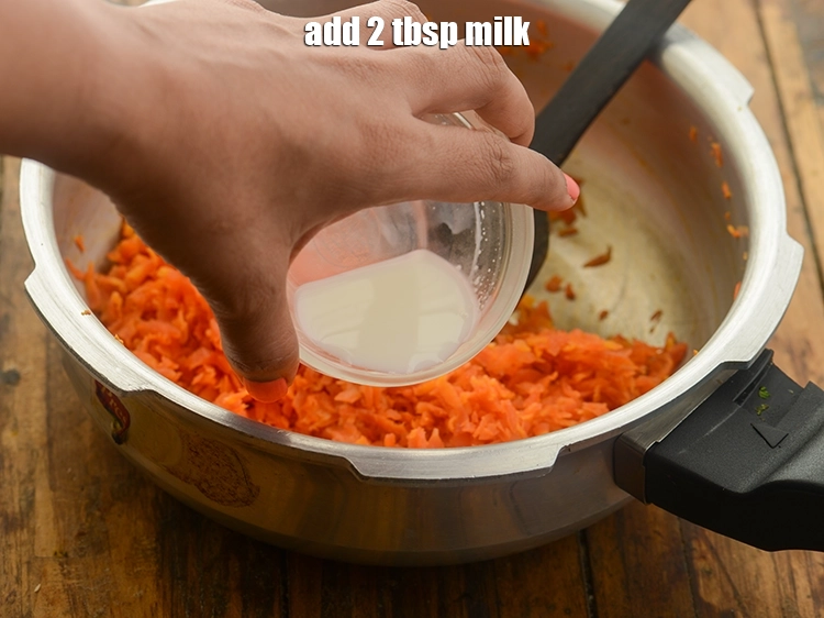 Step 7 – <p>Add <span style="background-color:rgb(255,255,255);color:rgb(0,0,0);">2 tbsp </span><a href="https://www.tarladalal.com/glossary-milk-doodh-full-cream-milk-514i"><u>milk</u></a>. If you want to make this dairy-free and vegan, …