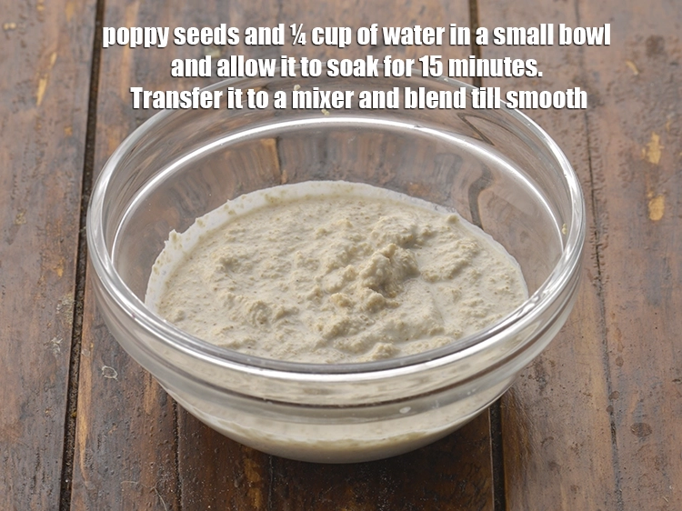 Step 1 – <p><span style="background-color:rgb(255,255,255);color:rgb(0,0,0);">Combine the 2 tbsp </span><a href="https://www.tarladalal.com/glossary-poppy-seeds-khus-khus-589i"><u>poppy seeds (khus-khus)</u></a><span style="background-color:rgb(255,255,255);color:rgb(0,0,0);"> and ¼ cup of <strong>water</strong> …