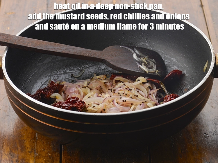 Step 3 – <p><span style="background-color:rgb(255,255,255);color:rgb(0,0,0);">Heat the 2 tsp </span><a href="https://www.tarladalal.com/glossary-oil-671i"><u>oil</u></a><span style="background-color:rgb(255,255,255);color:rgb(0,0,0);"> in a deep non-stick pan, add the …