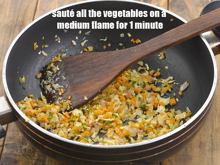 Step 23 – <p>Sauté all the vegetables on a medium flame for 1 minute.</p>