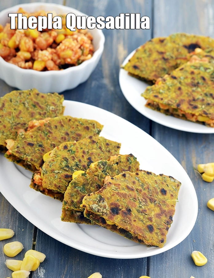 Step 25 – <p><span style="background-color:rgb(255,255,255);color:rgb(0,0,0);">Serve <strong>Thepla Quesadilla</strong> immediately.</span></p>