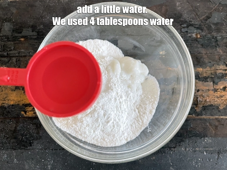 Step 13 – <p>Add a little <strong>water</strong>. We used 4&nbsp;tablespoons water.</p>