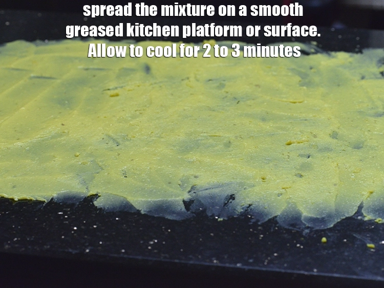 Step 2 – <p><span style="background-color:rgb(255,255,255);color:rgb(0,0,0);">Spread the mixture on a smooth greased kitchen platform or surface. Allow to cool …