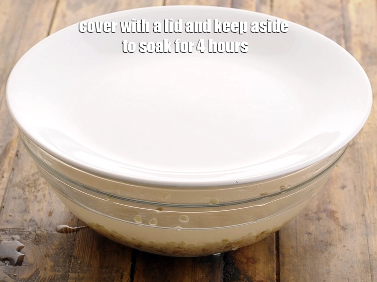 Step 4 – <p><span style="background-color:rgb(255,255,255);color:rgb(0,0,0);">Cover with a lid and keep aside to soak for 4 hours.</span></p>