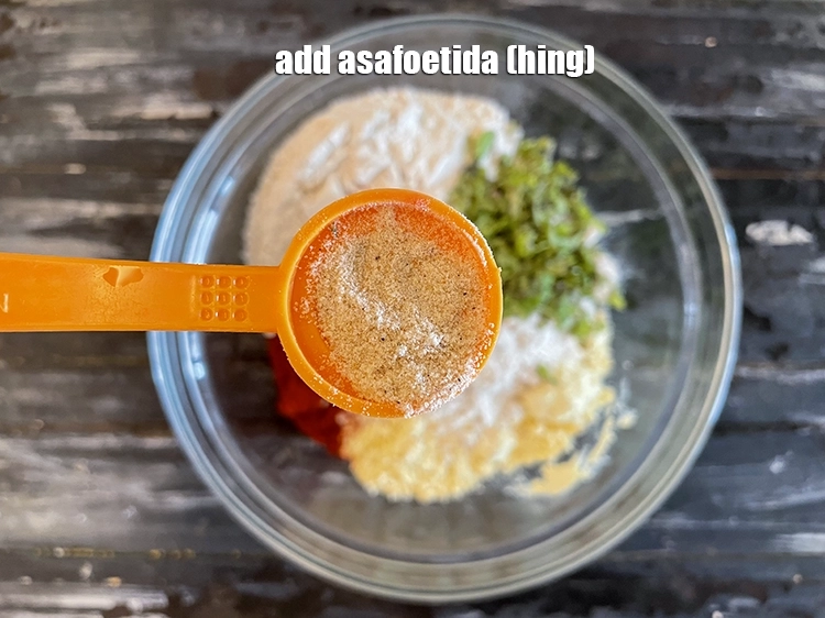 Step 7 – <p>Add <span style="background-color:rgb(255,255,255);color:rgb(0,0,0);">1/2 tsp </span><a href="https://www.tarladalal.com/glossary-asafoetida-hing-113i"><u>asafoetida (hing)</u></a><u>.</u></p>