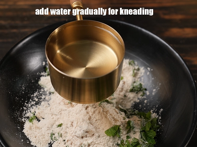 Step 13 – <p>Add <strong>water</strong> gradually for kneading.</p>