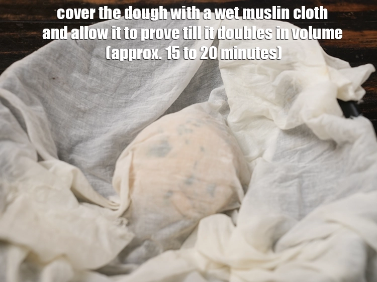 Step 15 – <p><span style="background-color:rgb(255,255,255);color:rgb(0,0,0);">Cover the dough with a wet muslin cloth and allow it to prove till …