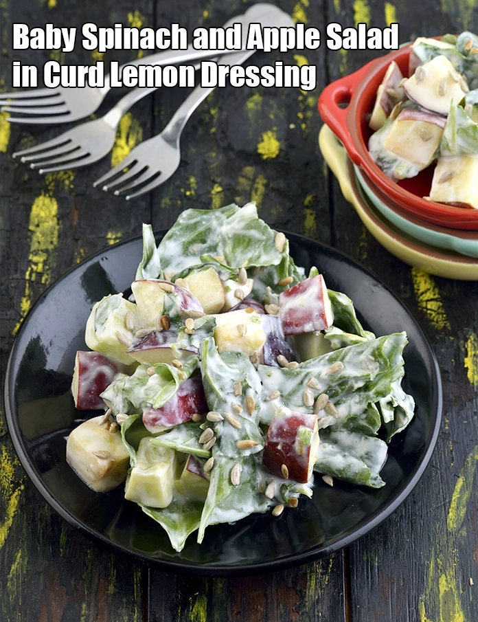 Step 5 – <p><span style="background-color:rgb(255,255,255);color:rgb(0,0,0);">Serve <strong>Baby Spinach and Apple Salad in Curd Lemon Dressing, Healthy</strong> immediately.</span></p>