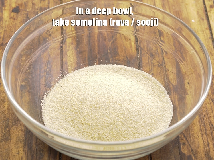 Step 2 – <p>To make <strong>homemade puri for pani puri</strong>, in a deep bowl, take <span style="background-color:rgb(255,255,255);color:rgb(0,0,0);">1/2 cup …