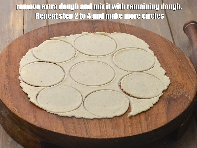 Step 11 – <p>Remove extra dough and mix it with remaining dough.&nbsp;Repeat step 2 to 4 and make …