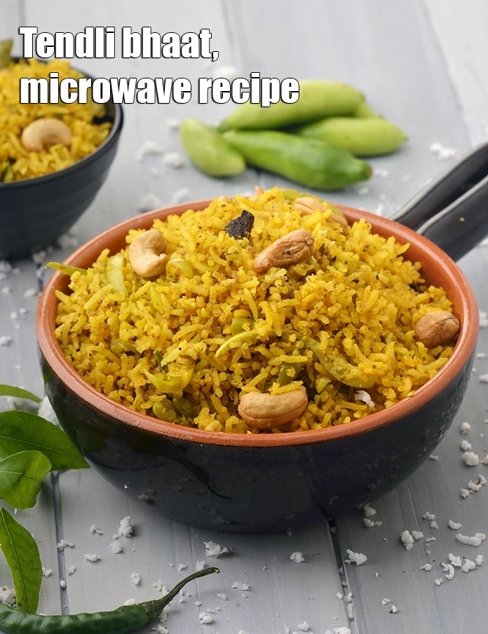 Step 12 – <p><span style="background-color:rgb(255,255,255);color:rgb(0,0,0);">Serve <strong>Tendli Bhaat, Microwave Recipe</strong> hot.</span></p>