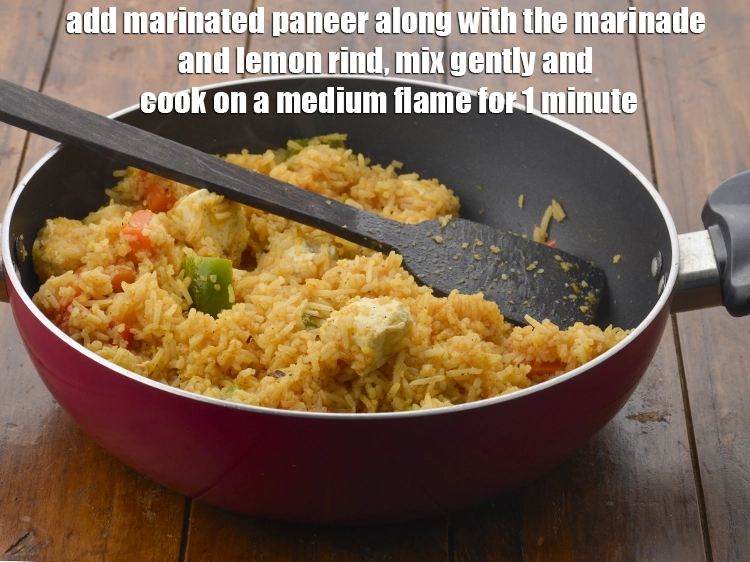 Step 6 – <p><span style="background-color:rgb(255,255,255);color:rgb(0,0,0);">Add the <strong>marinated paneer</strong> along with the marinade and<strong> </strong>1/2 tsp </span><a href="https://www.tarladalal.com/glossary-lemon-nimbu-428i#ing_2413"><u>lemon rind</u></a><span …