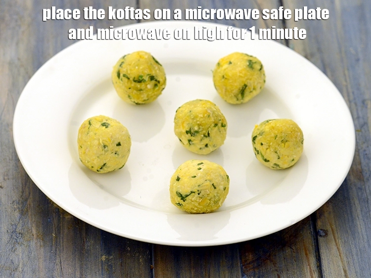 Step 3 – <p><span style="color:rgb(13,13,13);">Place the <strong>koftas</strong> on a microwave safe plate and <strong>microwave on high for 1 …