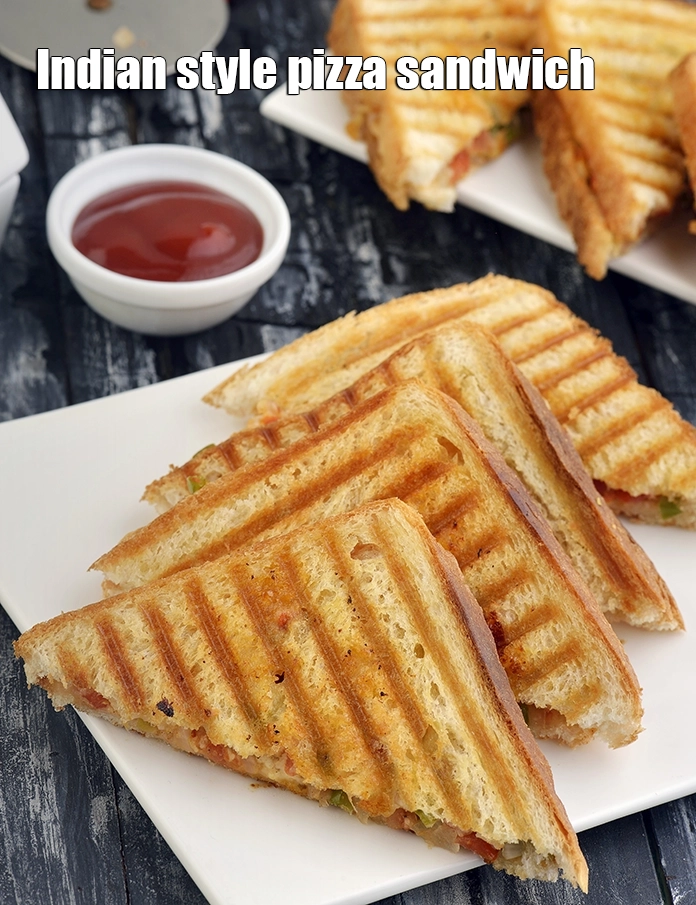 Step 37 – <p>Serve <strong>grilled veg pizza sandwich recipe | Indian style pizza sandwich | quick kids snack …