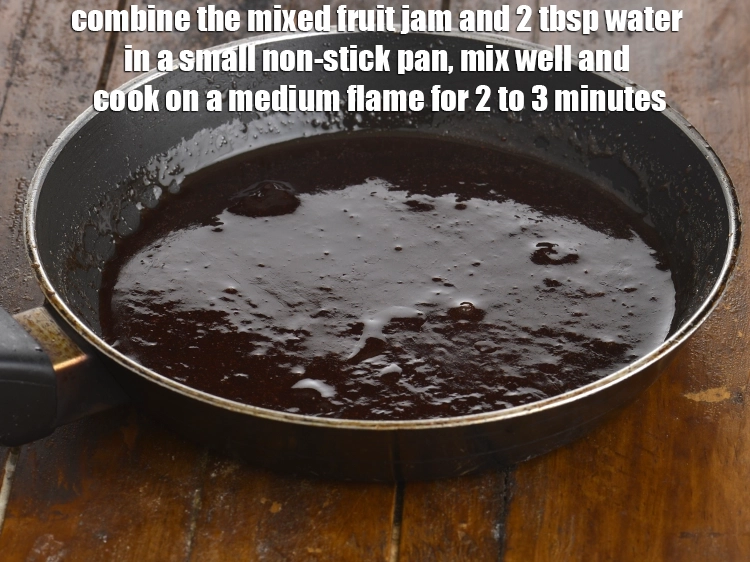 Step 1 – <p><span style="background-color:rgb(255,255,255);color:rgb(0,0,0);">Combine the 3 tbsp </span><a href="https://www.tarladalal.com/glossary-mixed-fruit-jam-mix-fruit-jam-239i"><u>mixed fruit jam</u></a><span style="background-color:rgb(255,255,255);color:rgb(0,0,0);"> and 2 tbsp. <strong>water</strong> in …