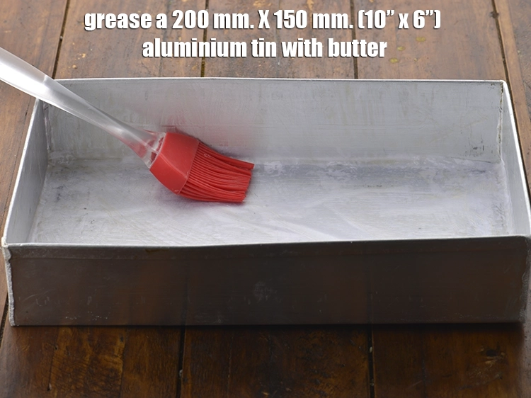 Step 5 – <p><span style="background-color:rgb(255,255,255);color:rgb(0,0,0);">Grease a 200 mm. X 150 mm. (10” x 6”) aluminum tin with </span><a …