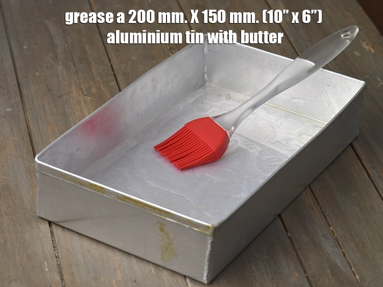 Step 1 – <p><span style="background-color:rgb(255,255,255);color:rgb(0,0,0);">Grease a 200 mm. X 150 mm. (10” x 6”) aluminium tin with </span><a …