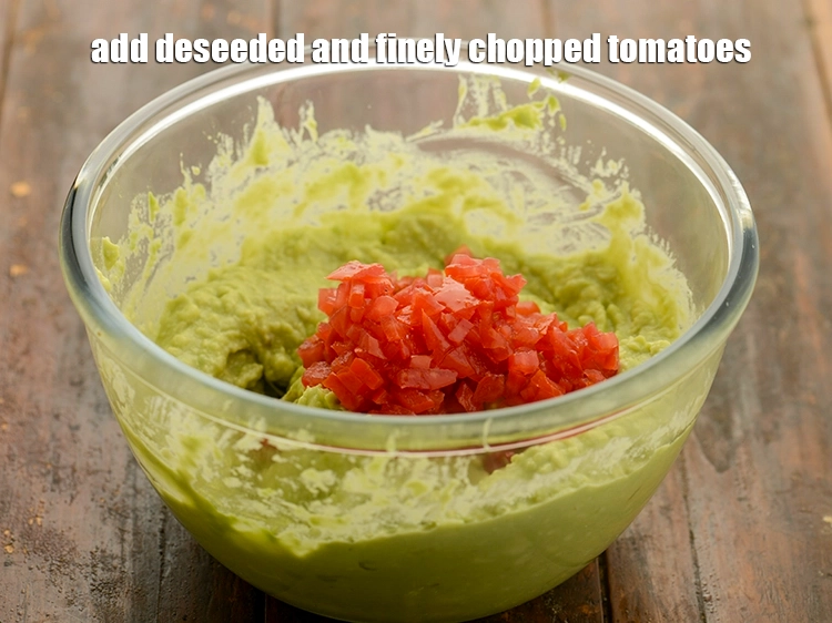 Step 7 – <html><head></head><body><p>Add all the remaining ingredients starting with 1/4 cup&nbsp;deseeded and finely&nbsp;<a href="glossary-chopped-tomatoes-779i">chopped tomatoes</a>. The firm, …