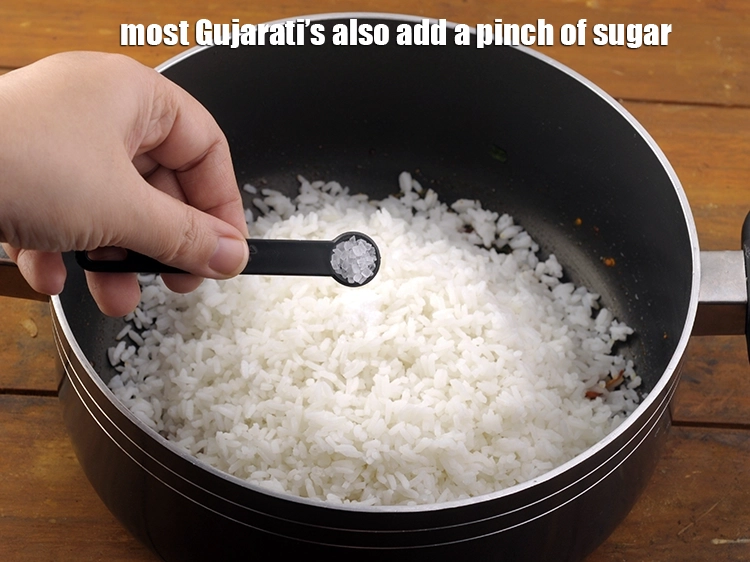 Step 23 – <p>Most Gujarati’s also add a pinch of <strong>sugar</strong> like they add in everyday sabzis. However …