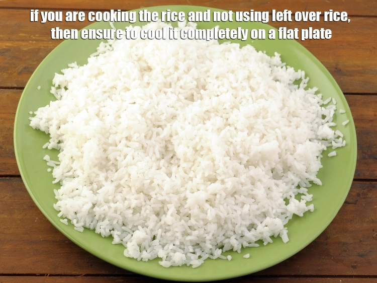 Step 24 – <p>If you are <strong>cooking the rice</strong> and not using left over rice, then ensure to …