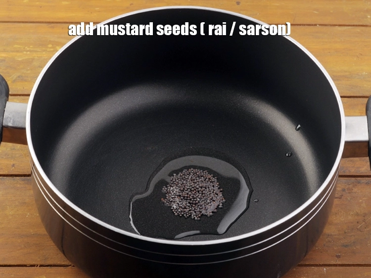 Step 6 – <p>Add 1 tsp&nbsp;<a href="https://www.tarladalal.com/glossary-mustard-seeds-sarson-rai-sarson-ke-beej-525i">mustard seeds ( rai / sarson)</a>.</p>