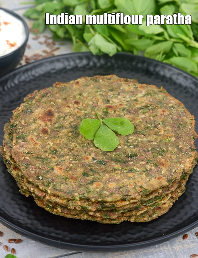 Step 21 – <p>Serve <strong>multigrain paratha recipe</strong><span style="background-color:rgb(255,255,255);color:rgb(0,0,0);"> | </span><strong>Indian multiflour paratha</strong><span style="background-color:rgb(255,255,255);color:rgb(0,0,0);"> | </span><strong>healthy multigrain methi paratha.</strong> …