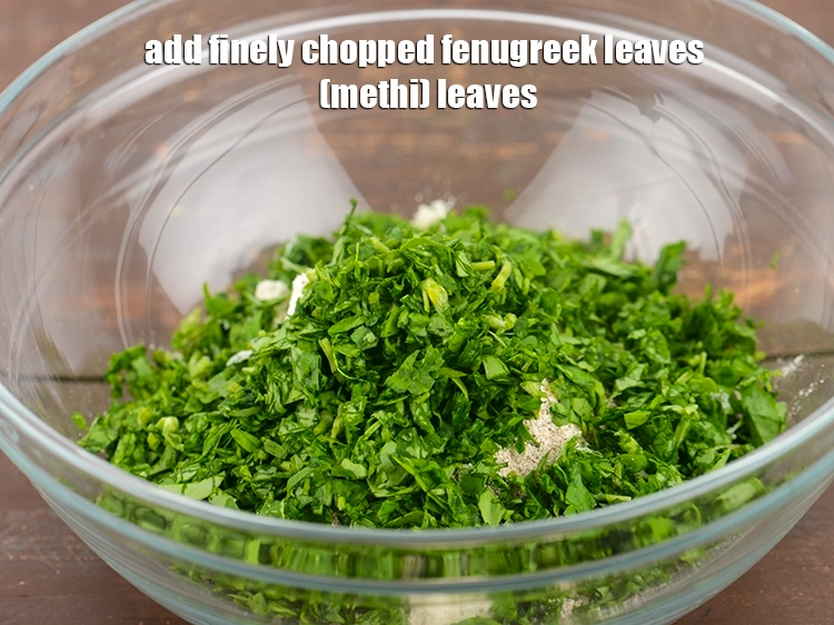 Step 24 – <p>Make sure <strong>methi</strong> is finely chopped so it’s easier to roll.&nbsp;</p>