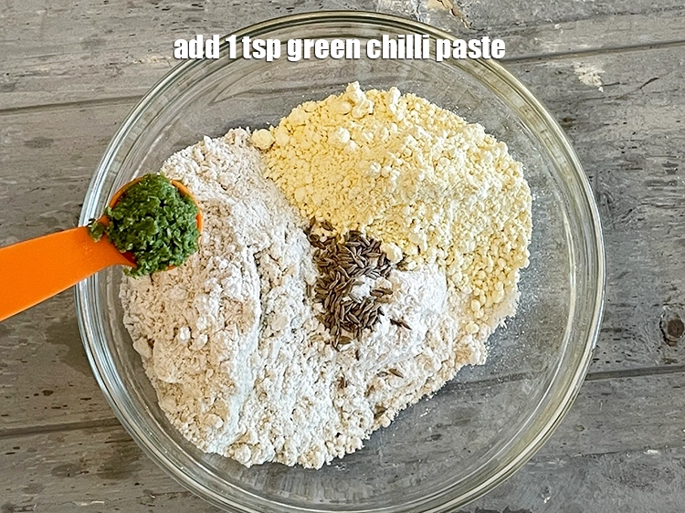 Step 7 – <html><head></head><body><p>Add&nbsp;1 tsp&nbsp;<a href="glossary-green-chilli-paste-hari-mirch-ki-paste-mirchi-paste-333i">green chilli paste</a>.</p></body></html>