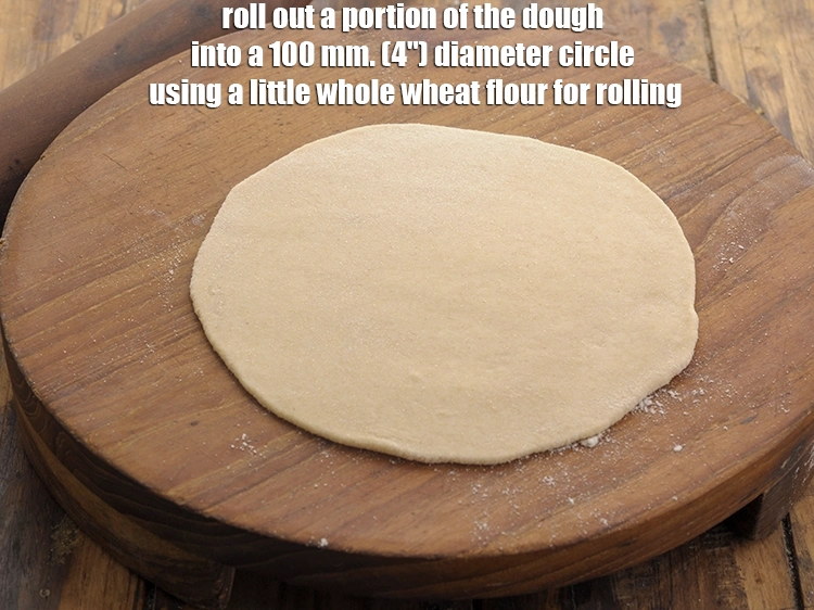 Step 25 – <p>Roll out a portion of the dough into a 100 mm. (4") diameter circle using …
