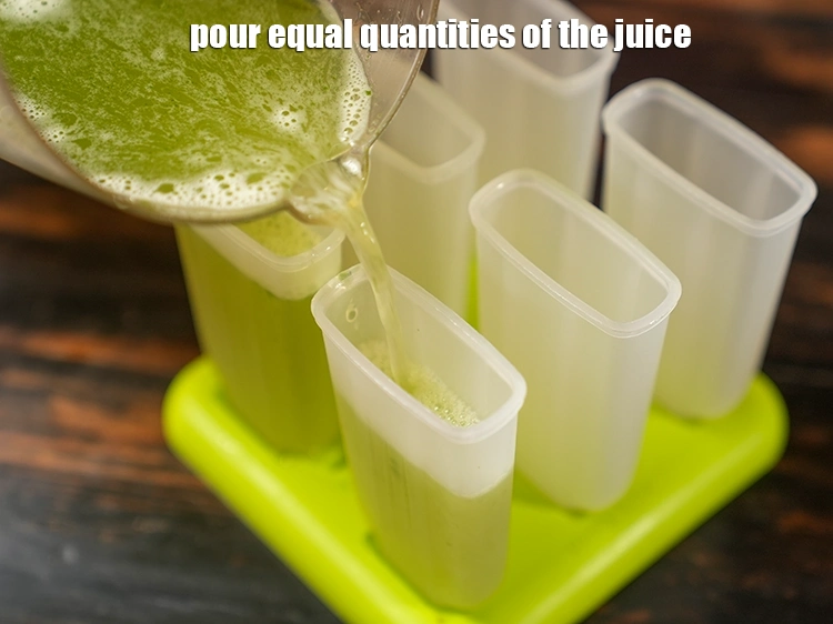 Step 9 – <p><span style="background-color:rgb(255,255,255);color:rgb(0,0,0);">Pour equal quantities of the <strong>juice.</strong></span></p>