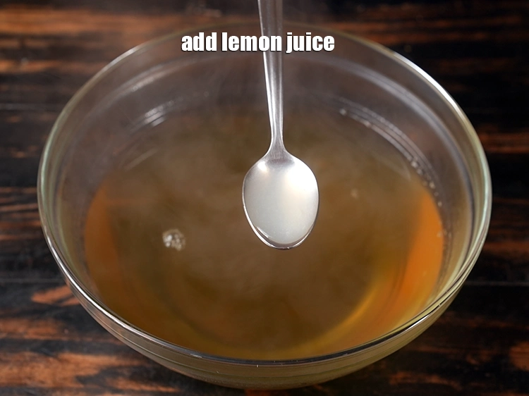 Step 16 – <p>Add ½ tsp <a href="https://www.tarladalal.com/glossary-lemon-juice-numbi-ka-ras-nimbu-ka-juice-471i">lemon juice</a>. The tartness of lemon juice acts as a palate …