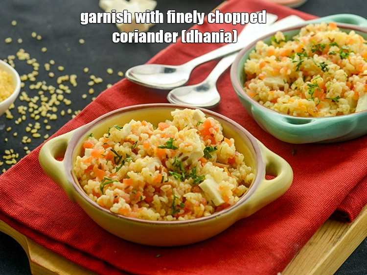 Step 21 – <p>Garnish <strong>bulgur wheat paneer pulao for kids, toddlers</strong> with <span style="background-color:rgb(255,255,255);color:rgb(0,0,0);">1 tsp finely </span><a href="https://www.tarladalal.com/glossary-coriander-dhania-kothmir-369i#ing_2365"><u>chopped …